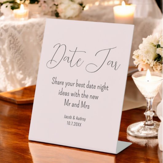 Blush Pink Date Jar Polterabend Sockelschild