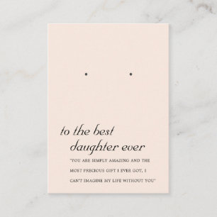BLUSH PINK DAUGHTER FRIEND EARRING DISPLAY CARD PLATZKARTE
