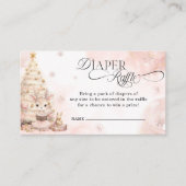 Blush Pink Deer Girl Diaper Raffel Begleitkarte (Vorderseite)