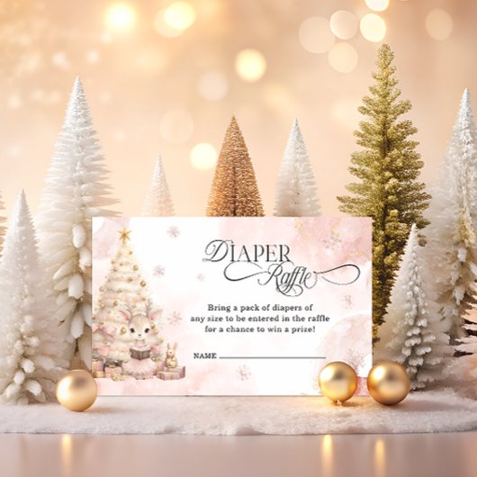 Blush Pink Deer Girl Diaper Raffel Begleitkarte