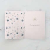 Blush Pink Deer Snowflakes Christmas Karte (Innenseite)