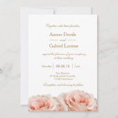 Blush Pink Dewy Rose Bloral White Gold Hochzeit Einladung (Vorderseite)