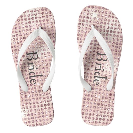 Blush Pink Diamond gepolstertes Glam Wedding Bride Badesandalen (Fußbett)