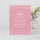 Blush Pink Diamond Glitzer Sweet 16 Dance Party Einladung (Stehend Vorderseite)