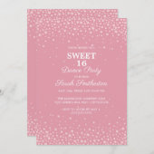 Blush Pink Diamond Glitzer Sweet 16 Dance Party Einladung (Vorne/Hinten)