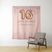 Blush Pink Diamond Tropfen Happy 16. Geburtstag Wandteppich (Beispiel)