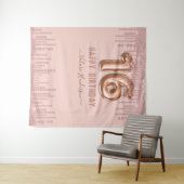 Blush Pink Diamond Tropfen Happy 16. Geburtstag Wandteppich (Beispiel (Horizontal))