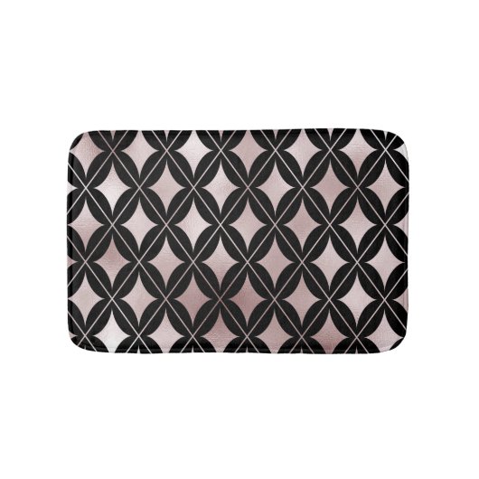 Blush Pink Diamonds on Black Badematte (Vorderseite)
