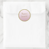 Blush Pink Dipped Gold Glitzer Glam Sparkle Party Runder Aufkleber (Tasche)
