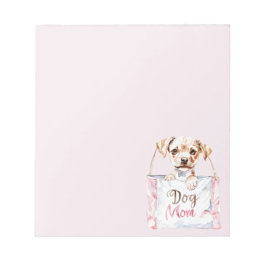 Blush Pink Dog Mom Bag Notizblock (Vorderseite)
