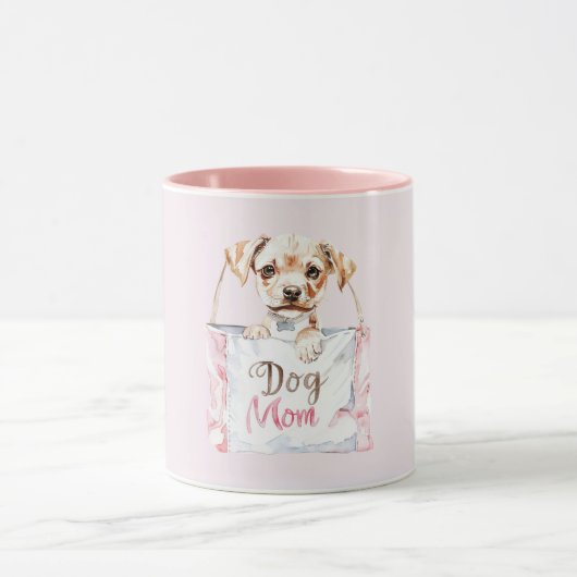 Blush Pink Dog Mom Bag Tasse (Zentrum)