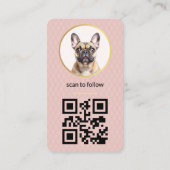 Blush Pink Dose Foto Social Media QR Code Visitenkarte (Rückseite)