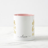 Blush Pink Dream glauben Motivierend erreichen Tasse (Zentrum)