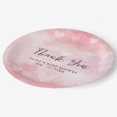 Blush Pink Dreamy Cloud 9 Watercolor Babydusche Pappteller (Schrägansicht)
