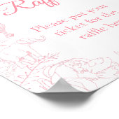Blush-Pink-Dschungel-Safari-Windel-Raffle-Schild Poster (Ecke)