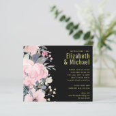 Blush Pink Dusty Blue Floral Wedding Budget (Stehend Vorderseite)