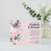 Blush Pink Dusty Blue Floral Wedding Budget (Stehend Vorderseite)