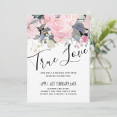 Blush Pink Dusty Blue Floral Wedding Budget (Stehend Vorderseite)