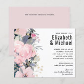 Blush Pink Dusty Blue Floral Wedding Budget (Vorne/Hinten)