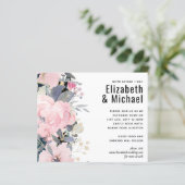 Blush Pink Dusty Blue Floral Wedding Budget (Stehend Vorderseite)