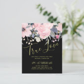Blush Pink Dusty Blue Floral Wedding Budget (Stehend Vorderseite)