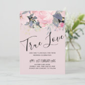 Blush Pink Dusty Blue Floral Wedding Budget (Stehend Vorderseite)