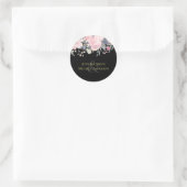 Blush Pink Dusty Blue Floral Wedding Budget Runder Aufkleber (Tasche)