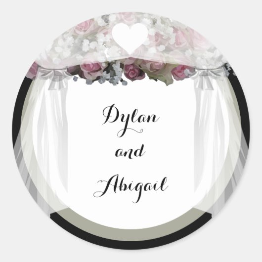 Blush Pink & Dusty Green Wedding Sticker (Vorderseite)