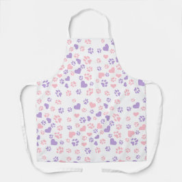 Blush Pink & Dusty Lavendel Herz & Katzenpflaster  Schürze