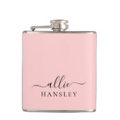 Blush Pink Dusty Pink Moderner Minimalistischer Na Flachmann (Vorderseite)