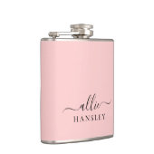 Blush Pink Dusty Pink Moderner Minimalistischer Na Flachmann (Rechts)