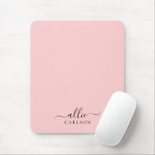 Blush Pink Dusty Pink Moderner Minimalistischer Na Mousepad (Mit Mouse)