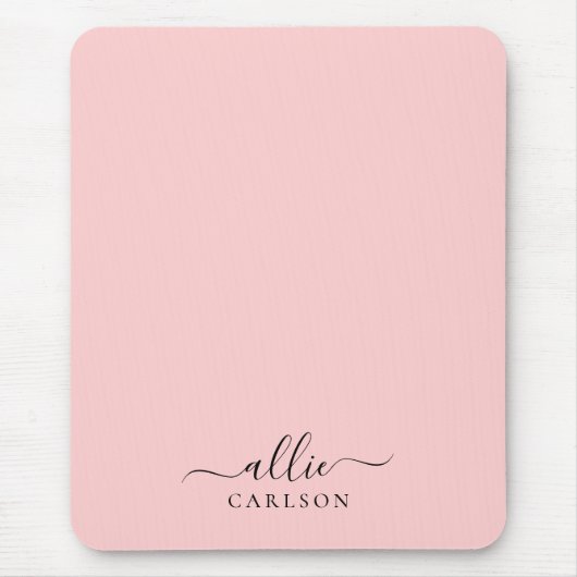 Blush Pink Dusty Pink Moderner Minimalistischer Na Mousepad (Vorne)