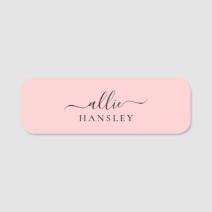 Blush Pink Dusty Pink Moderner Minimalistischer Na Namensschild