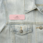 Blush Pink Dusty Pink Moderner Minimalistischer Na Namensschild (Beispiel)