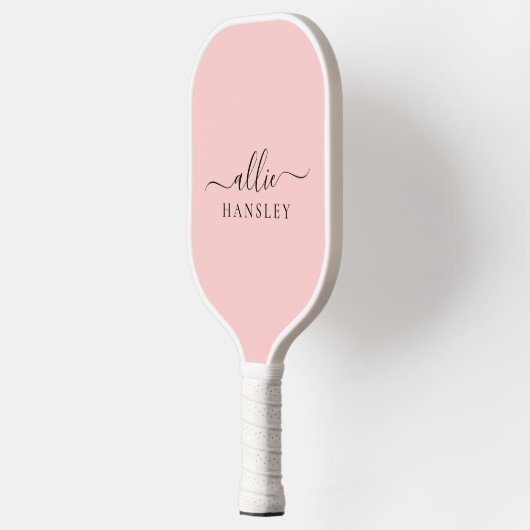 Blush Pink Dusty Pink Moderner Minimalistischer Na Pickleball Schläger (Links)