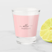 Blush Pink Dusty Pink Moderner Minimalistischer Na Schnapsglas (Vorderseite)