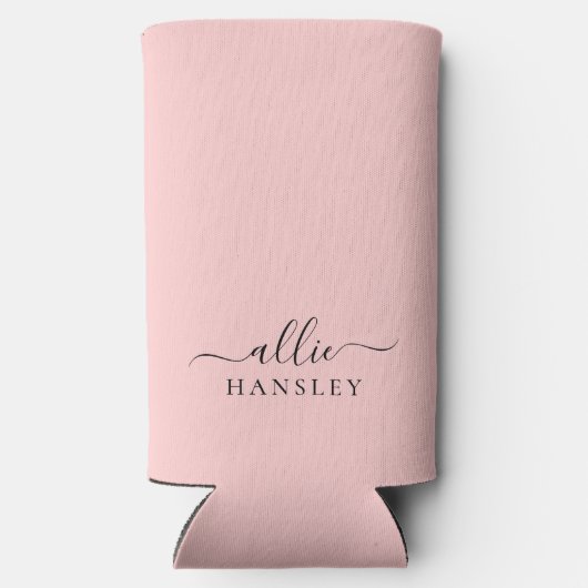 Blush Pink Dusty Pink Moderner Minimalistischer Na Selters Dosenkühler (Rückseite)