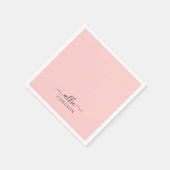 Blush Pink Dusty Pink Moderner Minimalistischer Na Serviette (Ecke)