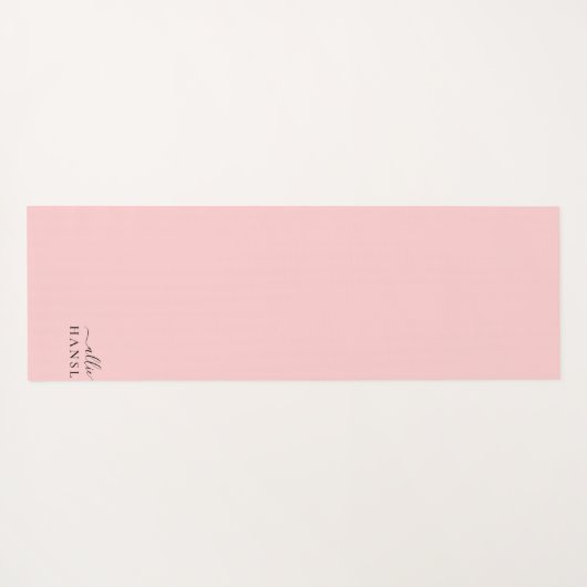 Blush Pink Dusty Pink Moderner Minimalistischer Na Yogamatte (Rückseite (Horizontal))