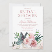 Blush Pink & Dusty Rose Brautparty Einladung (Vorderseite)