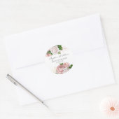 Blush Pink Dusty Rose Floral Engagement Party Runder Aufkleber (Umschlag)