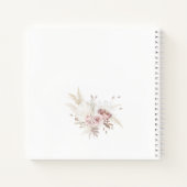 Blush Pink Dusty Rose Floral Wedding Guest Book Notizblock (Rückseite)