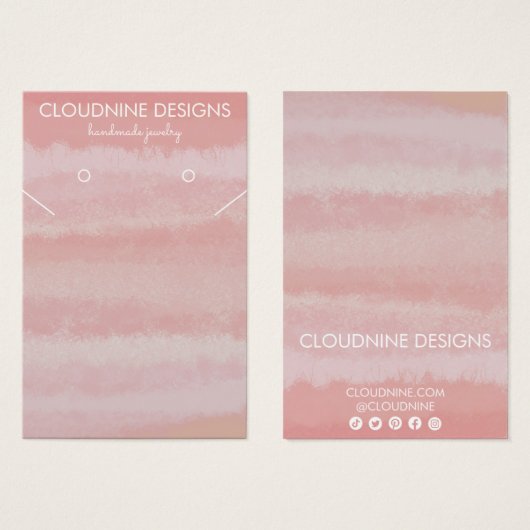 Blush Pink Earring Necklace Juwelier Display Card (Vorne & Hinten)