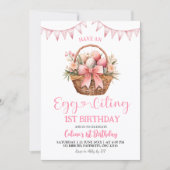 Blush Pink Eggciting Birthday Einladung (Vorderseite)