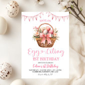 Blush Pink Eggciting Birthday Einladung