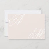 Blush Pink Einfach modern Elegant Minimal Monogram RSVP Karte (Rückseite)