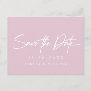 Blush Pink Einfache, benutzerdefinierte Verlobung Postkarte
