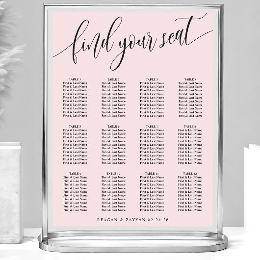 Blush Pink Einfache Hochzeitskarte Poster