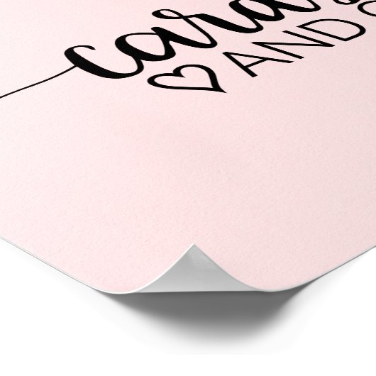 Blush Pink Einfache kalligraphische Karten und Ges Poster (Ecke)